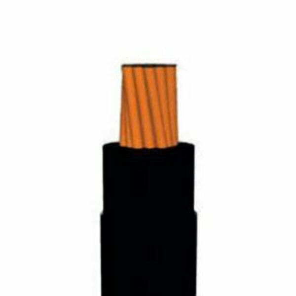 Unified Wire & Cable 12 AWG UL THHN Building Wire, Bare copper, 19 Strand, PVC, 600V, Black, Sold by the FT 1219BTHHN-0DR-15M